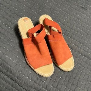 Barely worn orange wedges